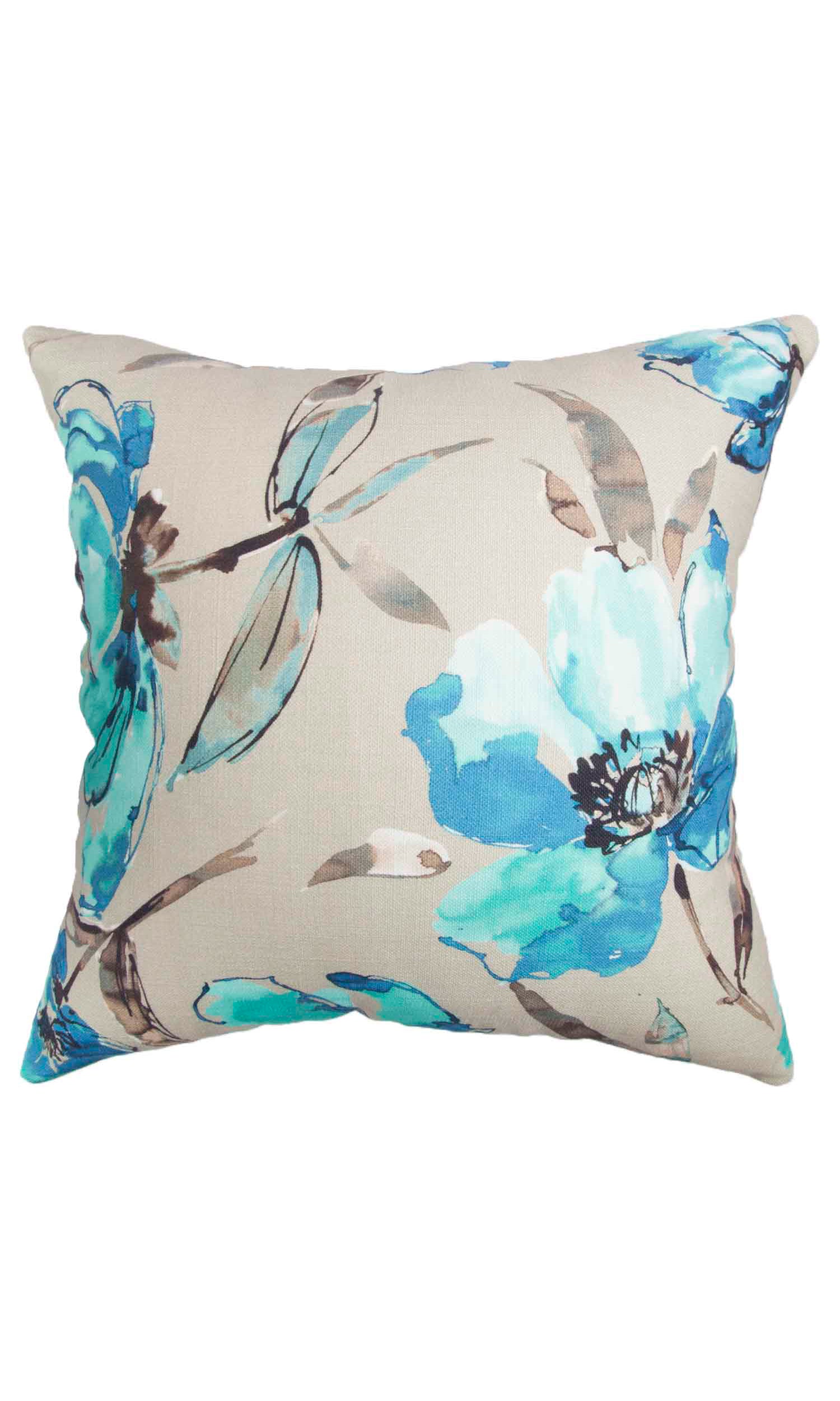 Floral Cotton Roman Shades (Blue/ Beige) Extra Long Short Wide