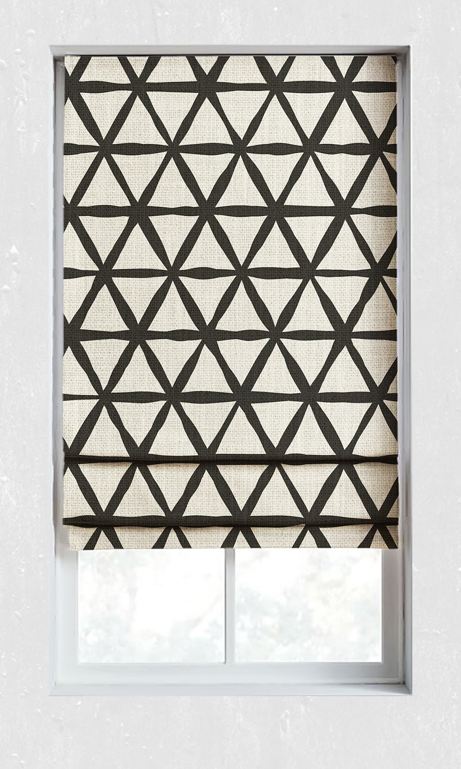 Geometrical Pattern Window Treatments Fabric Sample (Black/ Ivory)
