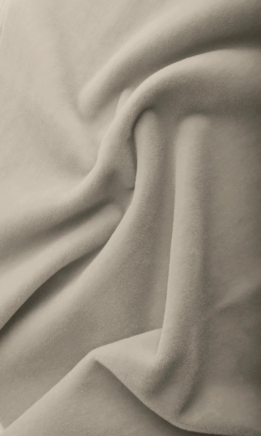 Velvet Home Textile Fabric Material Sample (Warm Ivory)