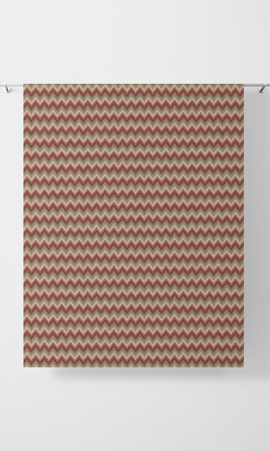 Chevron Patterned Home Décor Fabric By the Metre (Red & Brown)