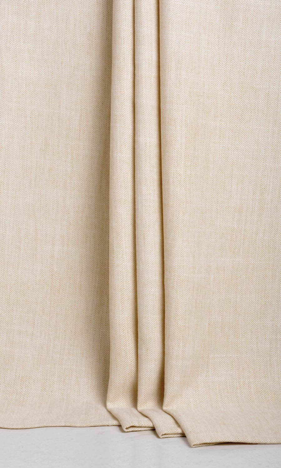 Herringbone Textured Free Fabric Material Sample (Ivory Beige)