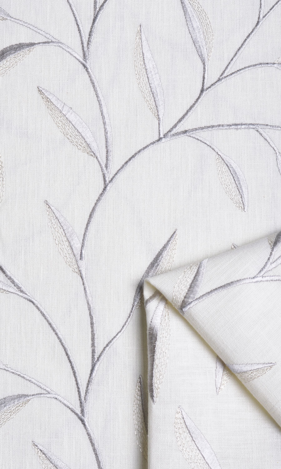 Floral Embroidery Made-to-Measure Roman Blinds (White/ Cream)