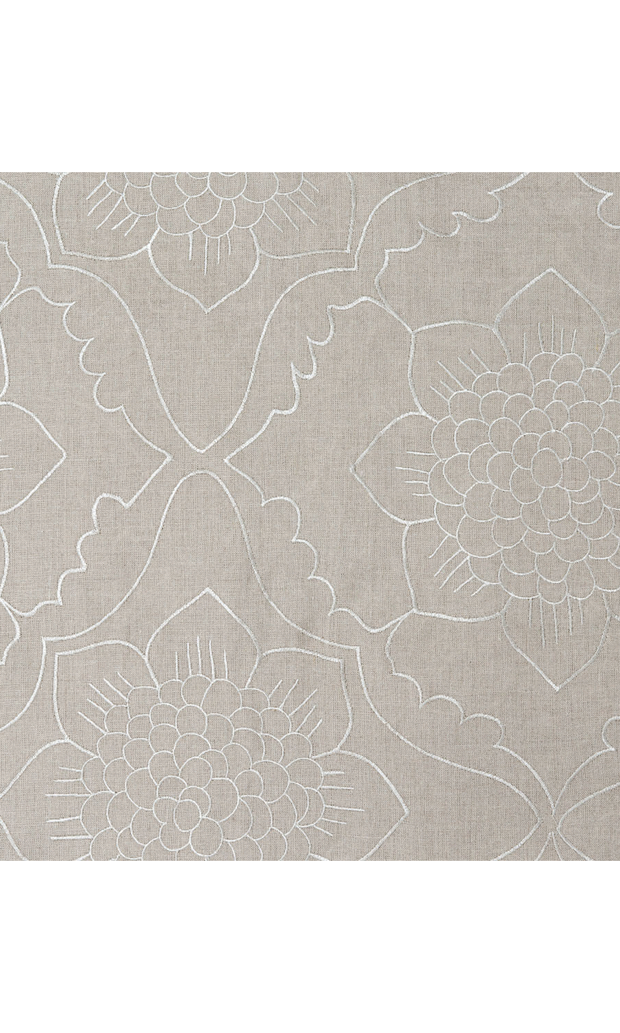 Floral Embroidered Linen Roman Shades (Brown) for Living, Bedroom, Kitchen, Bathroom