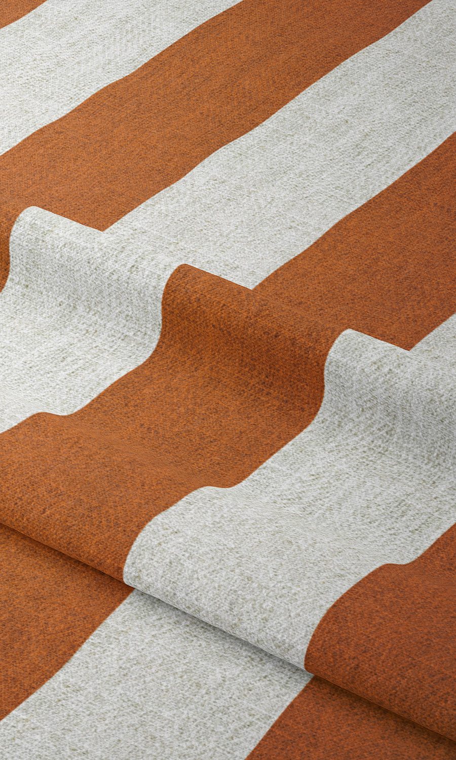 Modern Striped Window Treatments Fabric By the Metre (Burnt Orange/ White)
