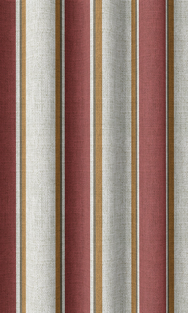 Contemporary Striped Flat, Plain, Fake, Faux, European Relaxed Roman Blinds (White & Red)