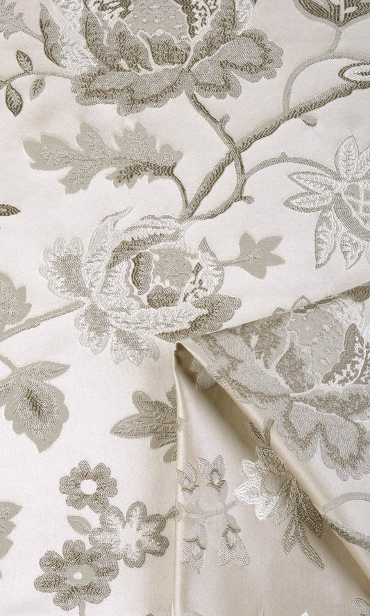 Floral Home Décor Fabric By the Metre (Beige/ Brown/ Ivory)