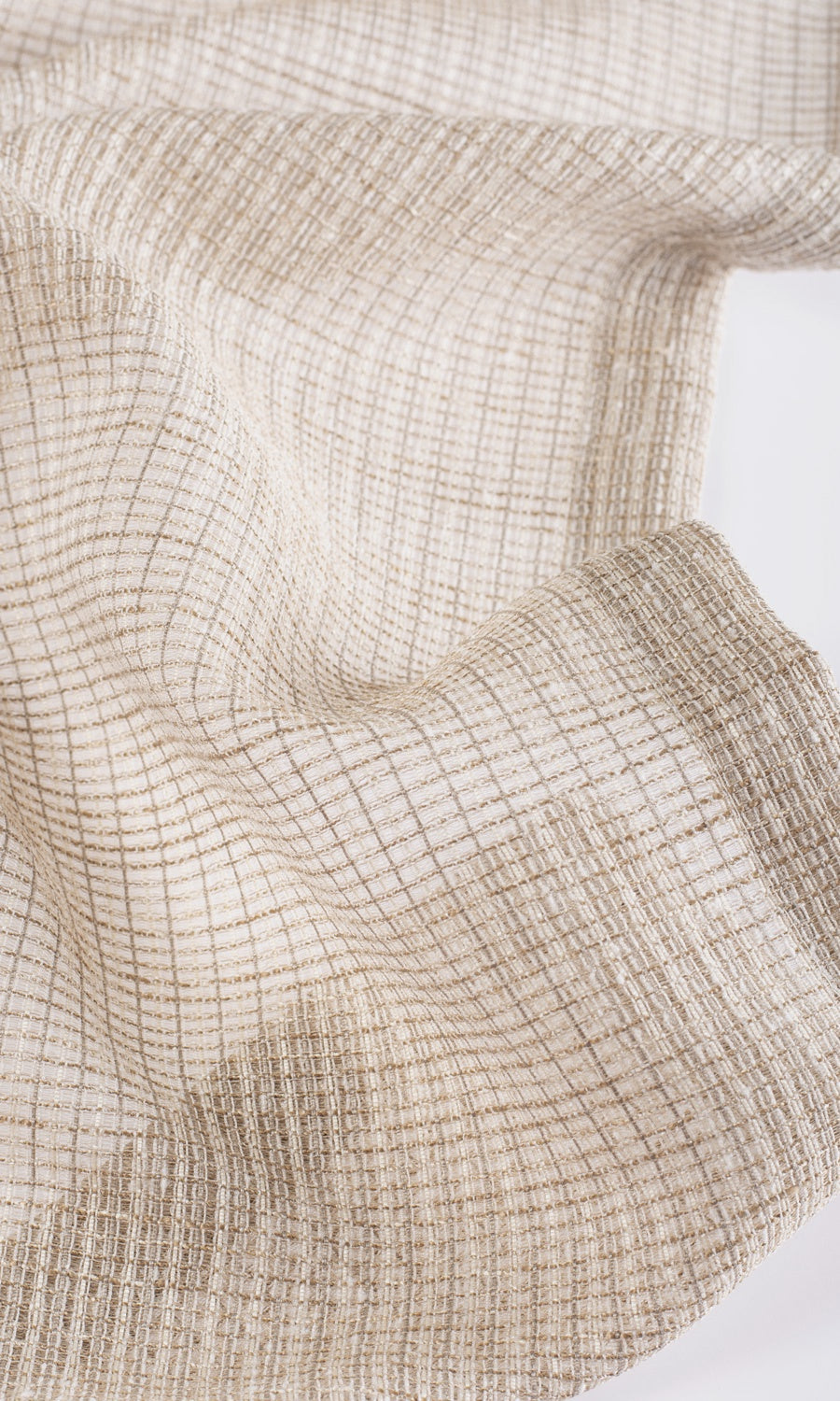 Checkered Sheer Roman Blinds & Window Shades (Beige/ Brown)