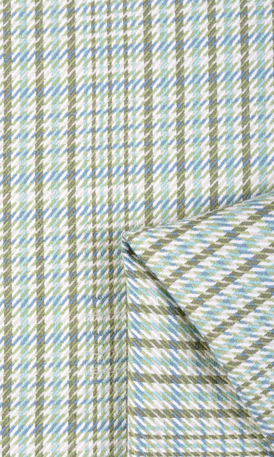 Houndstooth Cotton Blinds (Green/ Blue) for Living, Bedroom, Kitchen, Bathroom