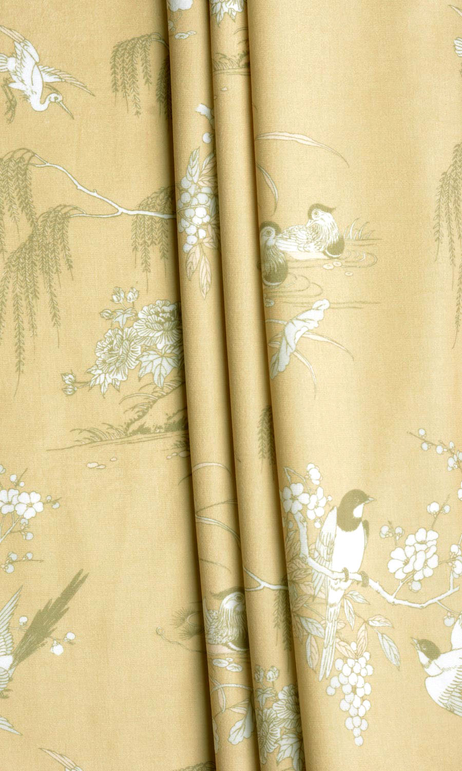 Chinoiserie Toile Velvet Roman Blinds & Window Shades (Yellow)