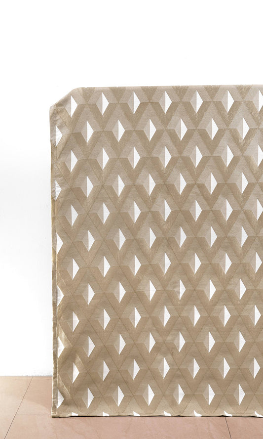 Geometric Home Décor Fabric Sample (Brown/ White)