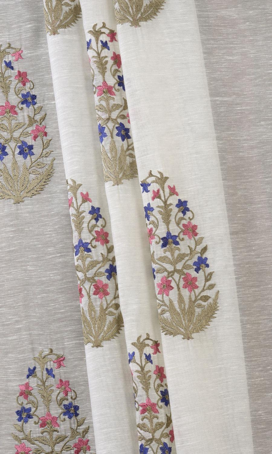 Sheer Floral Paisley Blinds (Cream/ Pink/ Blue) for Living, Bedroom, Kitchen, Bathroom