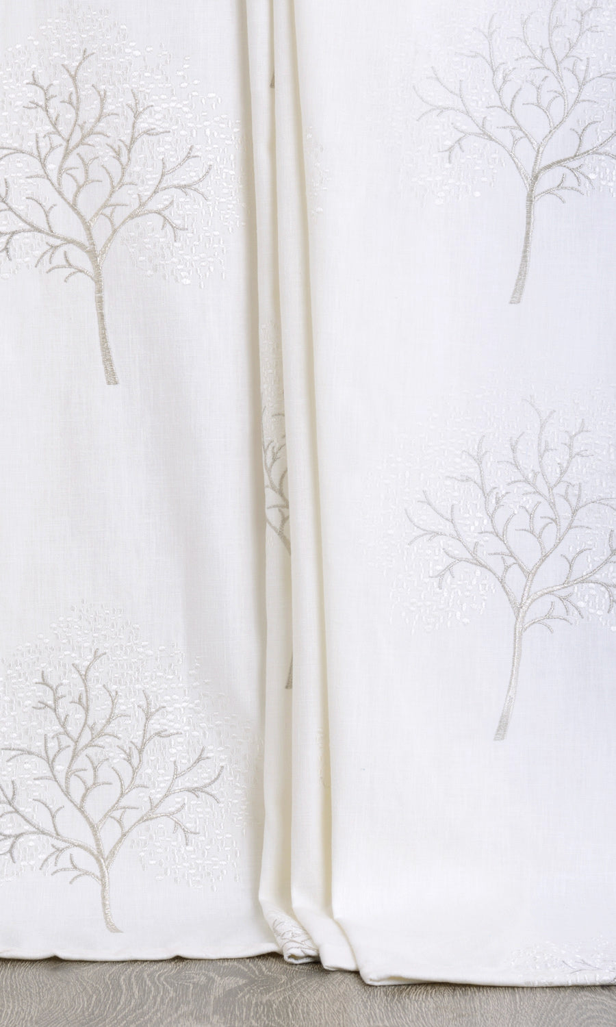 Embroidery Patterned Flat, Plain, Fake, Faux, European Relaxed Roman Blinds (Pure White/ Gray)