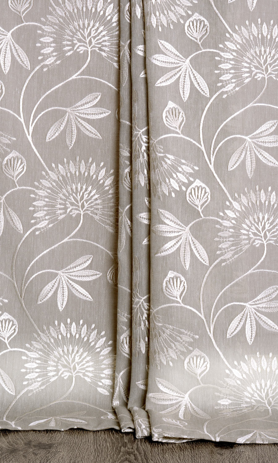 Semi Sheer Window Treatments Fabric Sample (Warm Gray/ White)