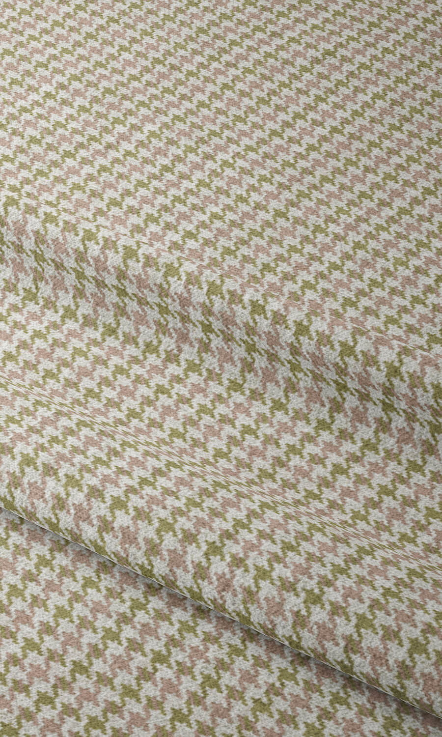 Houndstooth Patterned Flat, Plain, Fake, Faux, European Relaxed Roman Blinds (Green & Pink)