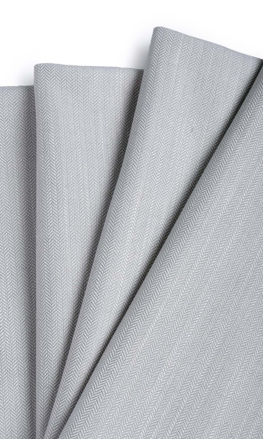Herringbone Textured Window Treatments Fabric Sample (Silver Grey)