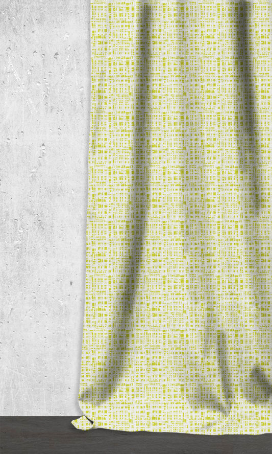 Abstract Print Home Décor Fabric Sample (White/ Pear Green)