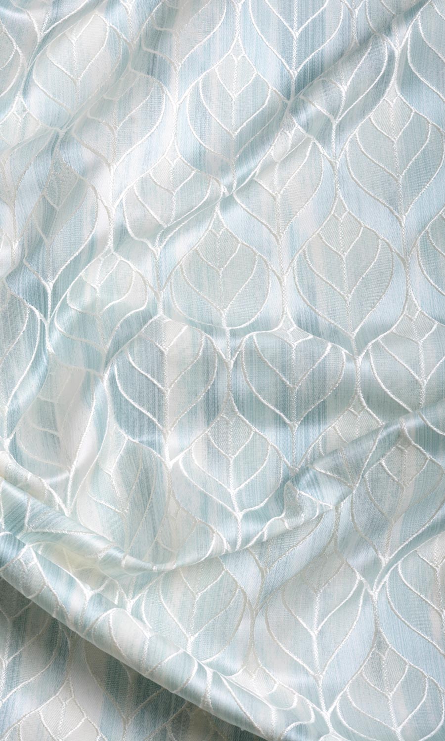 Petal Patterned Roman Blinds & Window Shades (Pale Aqua Blue)