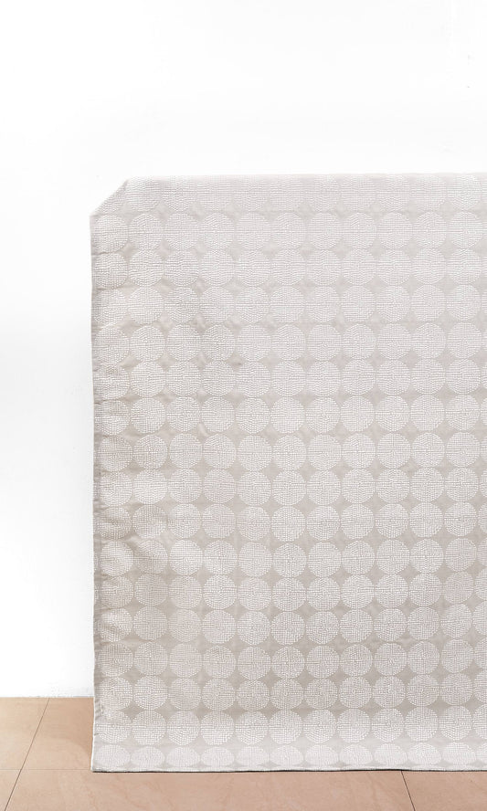 Geometric Embroidered Home Décor Fabric Sample (White/ Gray)