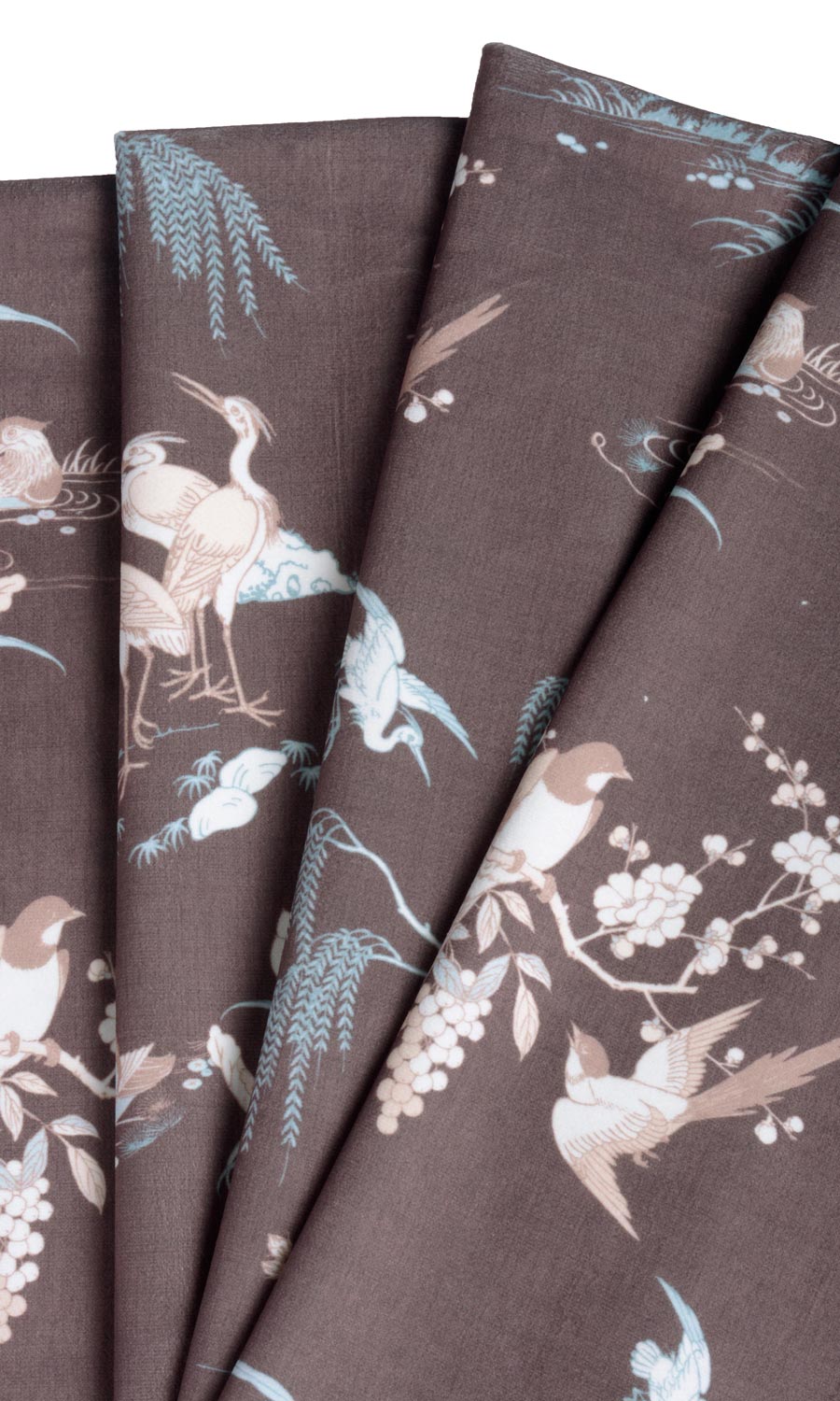 Chinoiserie Toile Velvet Made-to-Measure Roman Blinds (Deep Wine/ Brown)