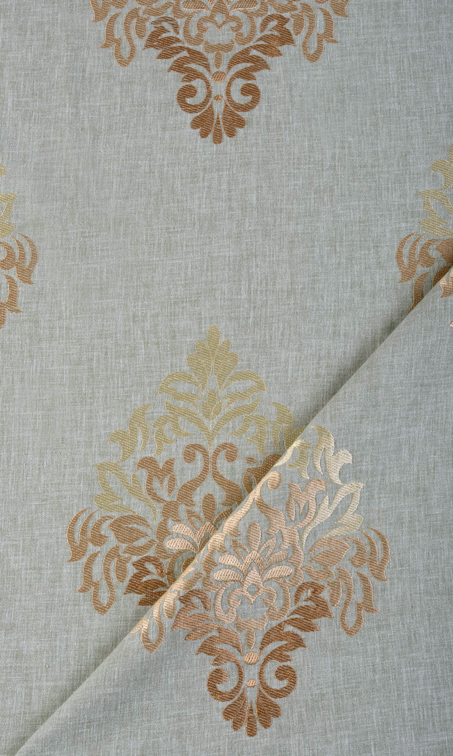 Damask Patterned  Free Fabric Material Sample (Gray/ Beige/ Brown)