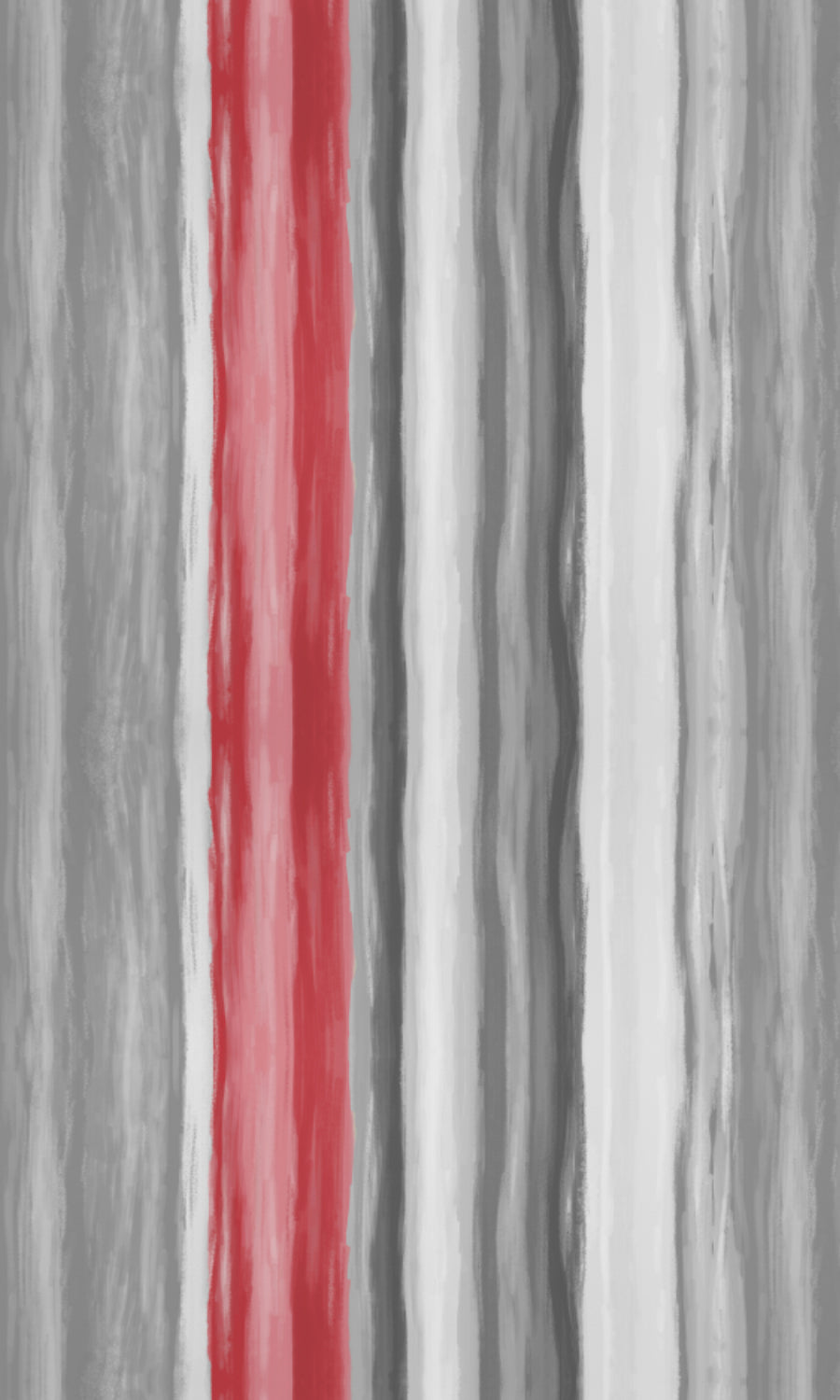 Dimout Striped Home Textile Fabric Material By the Metre (Grey/ Coral Red)
