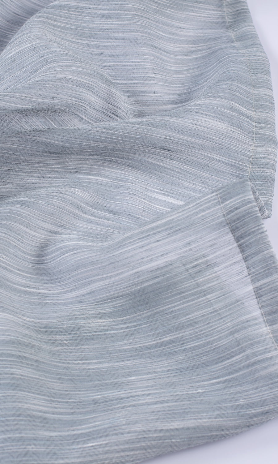 Textured Sheer Fabric By the Metre for Roman Blinds & Shades (Grey/ Blue)