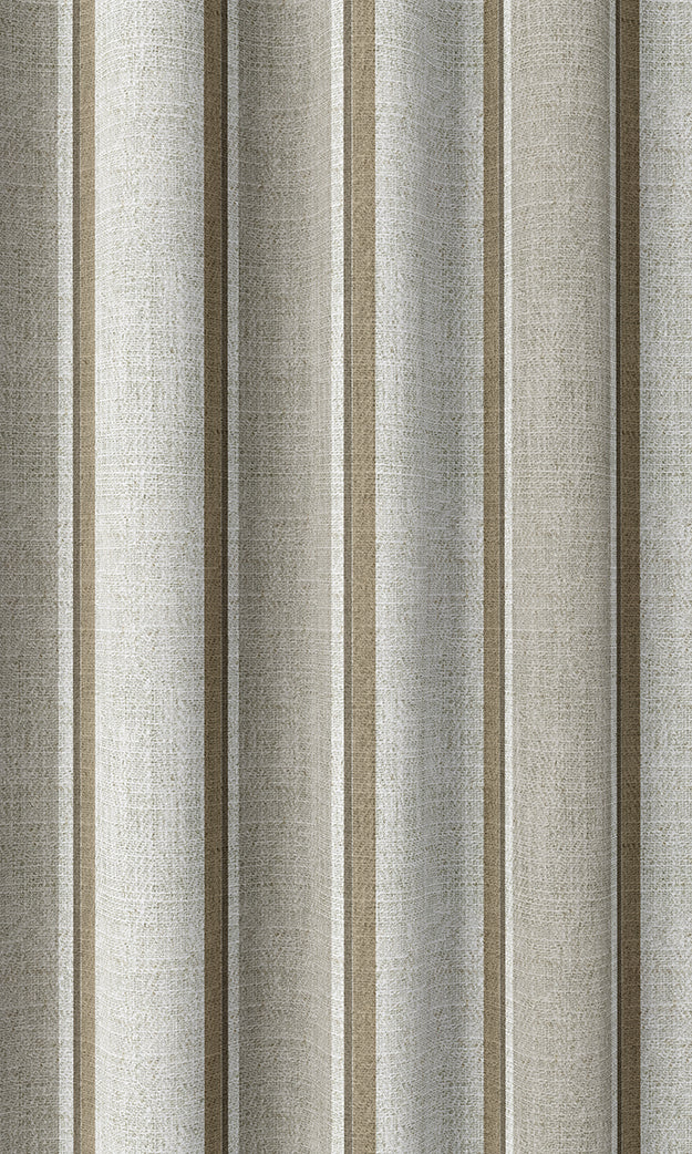 Striped Home Textile Fabric Material Sample (White/ Brown/ Beige)