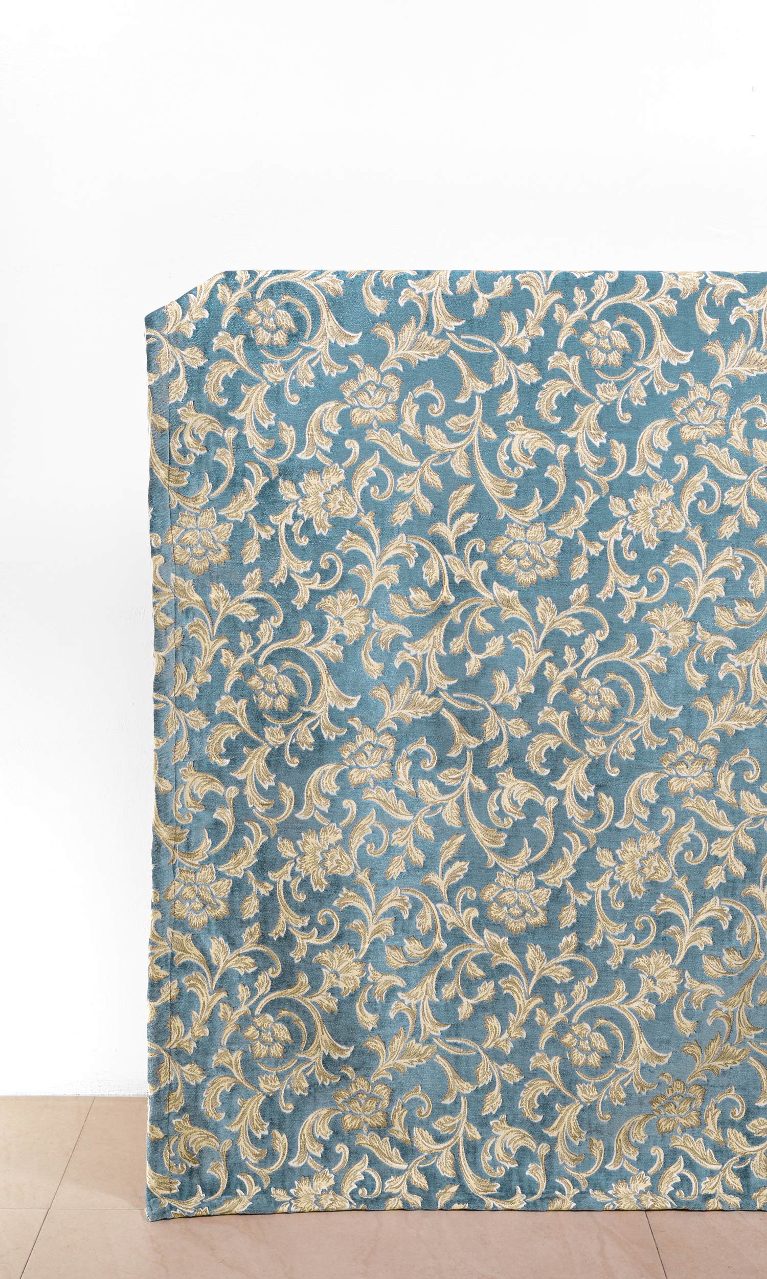 Floral Velvet Home Décor Fabric By the Metre (Beige/ Brown/ Blue)