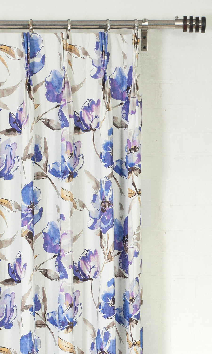 Floral Cotton Home Textile Fabric Material By the Metre (Purple/ Blue)