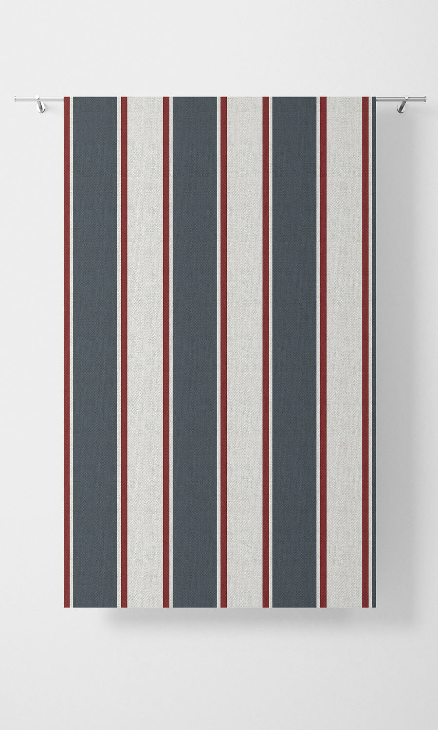 Striped Free Fabric Material Sample (Slate Grey/ Red)