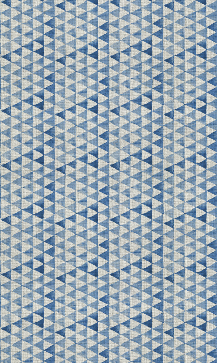 Triagonal Print Fabric Material By the Metre (Eggshell White/ Blue)