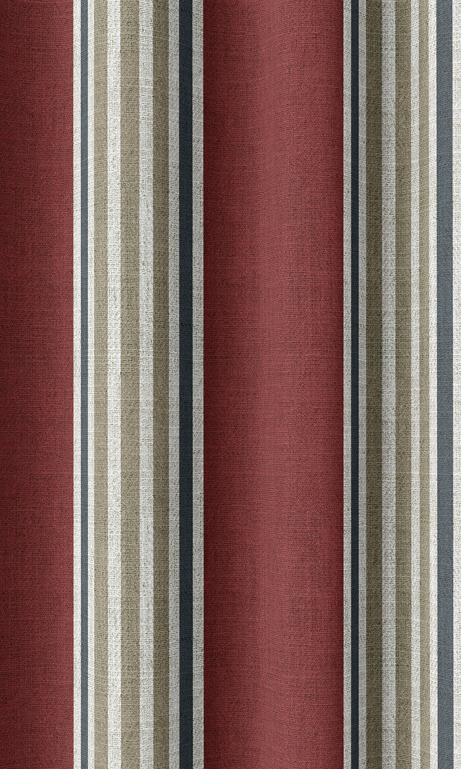 Striped Home Décor Fabric Sample (Deep Red/ Beige)