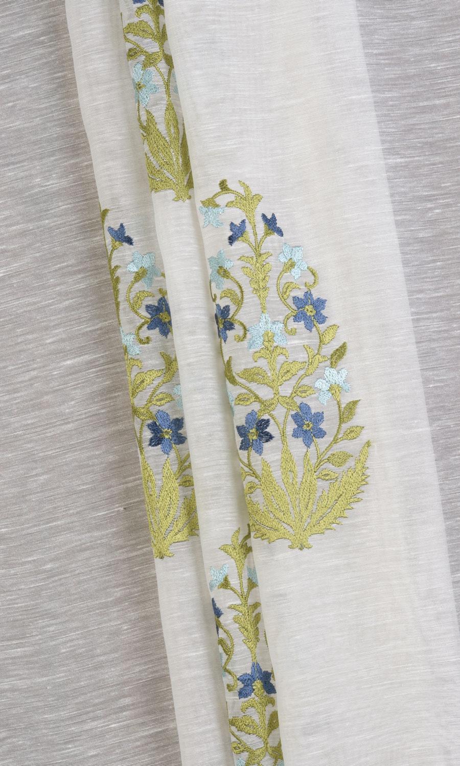 Sheer Floral Paisley Blinds (White/ Green/ Blue) for Living, Bedroom, Kitchen, Bathroom