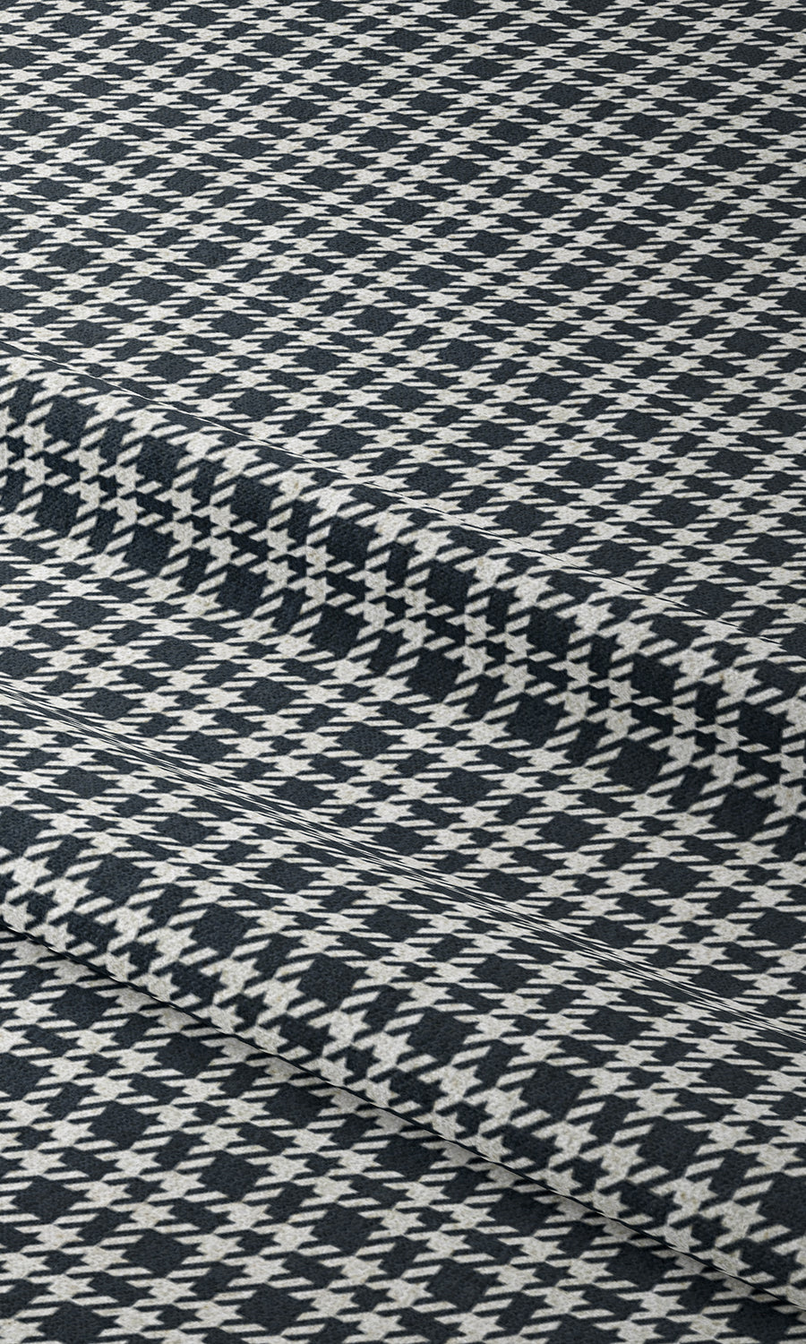 Checkered Window Treatments Fabric By the Metre (Midnight Blue/ White)