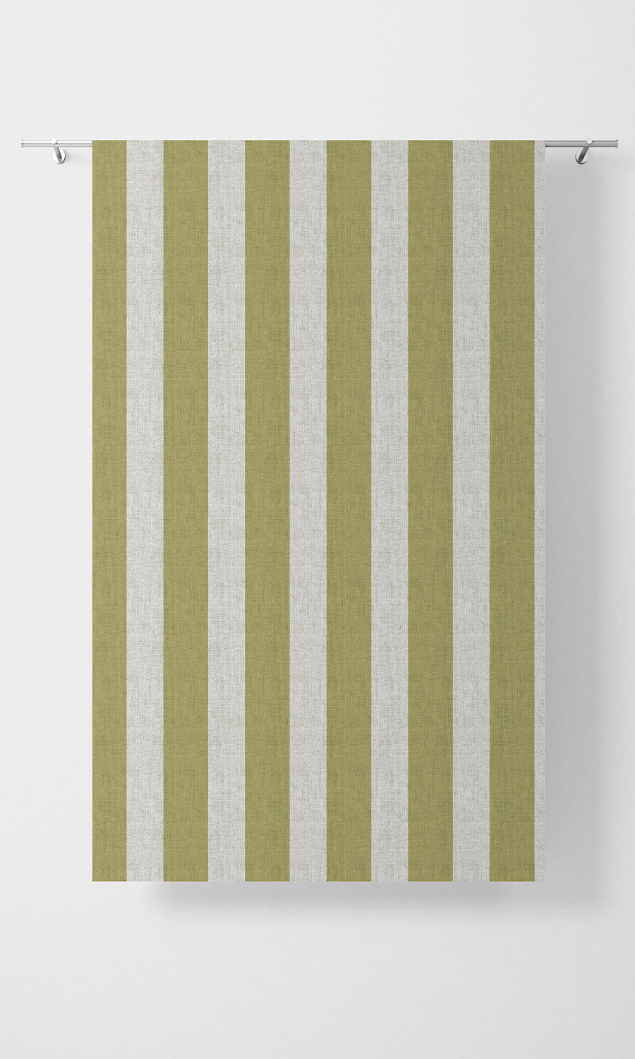 Striped Home Textile Fabric Material By the Metre (Chartreuse Green/ White)