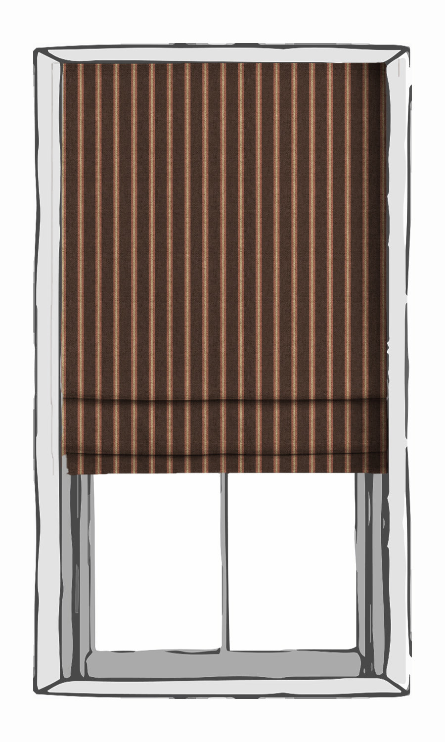 Modern Striped Window Treatments Fabric Sample (Wine/ Coffee)