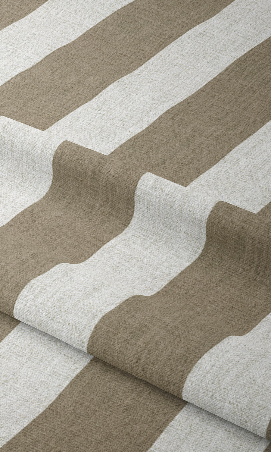 Striped Window Treatments Fabric By the Metre (Cedar Brown/ White)