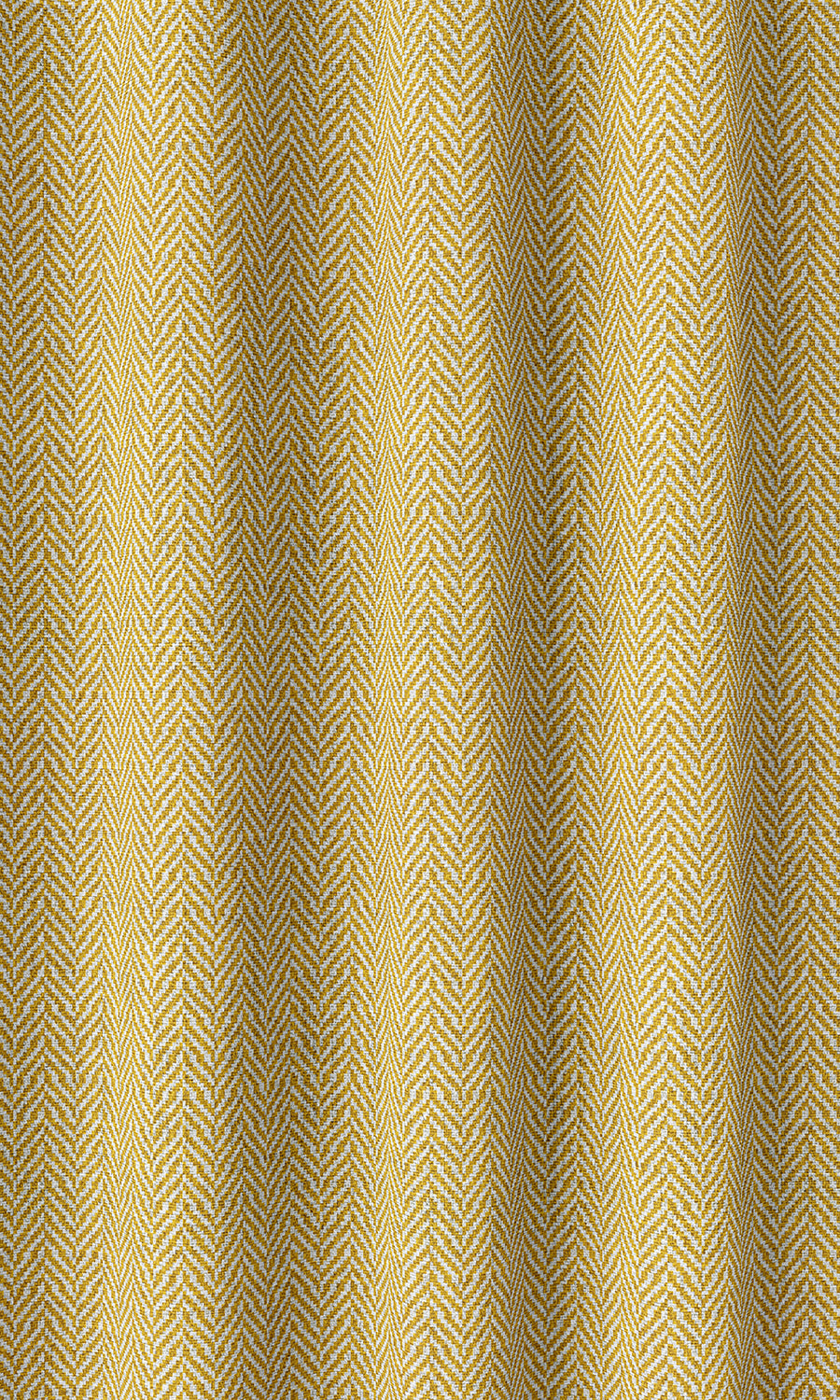 Herringbone Home Décor Fabric By the Metre (Deep Yellow/ White)