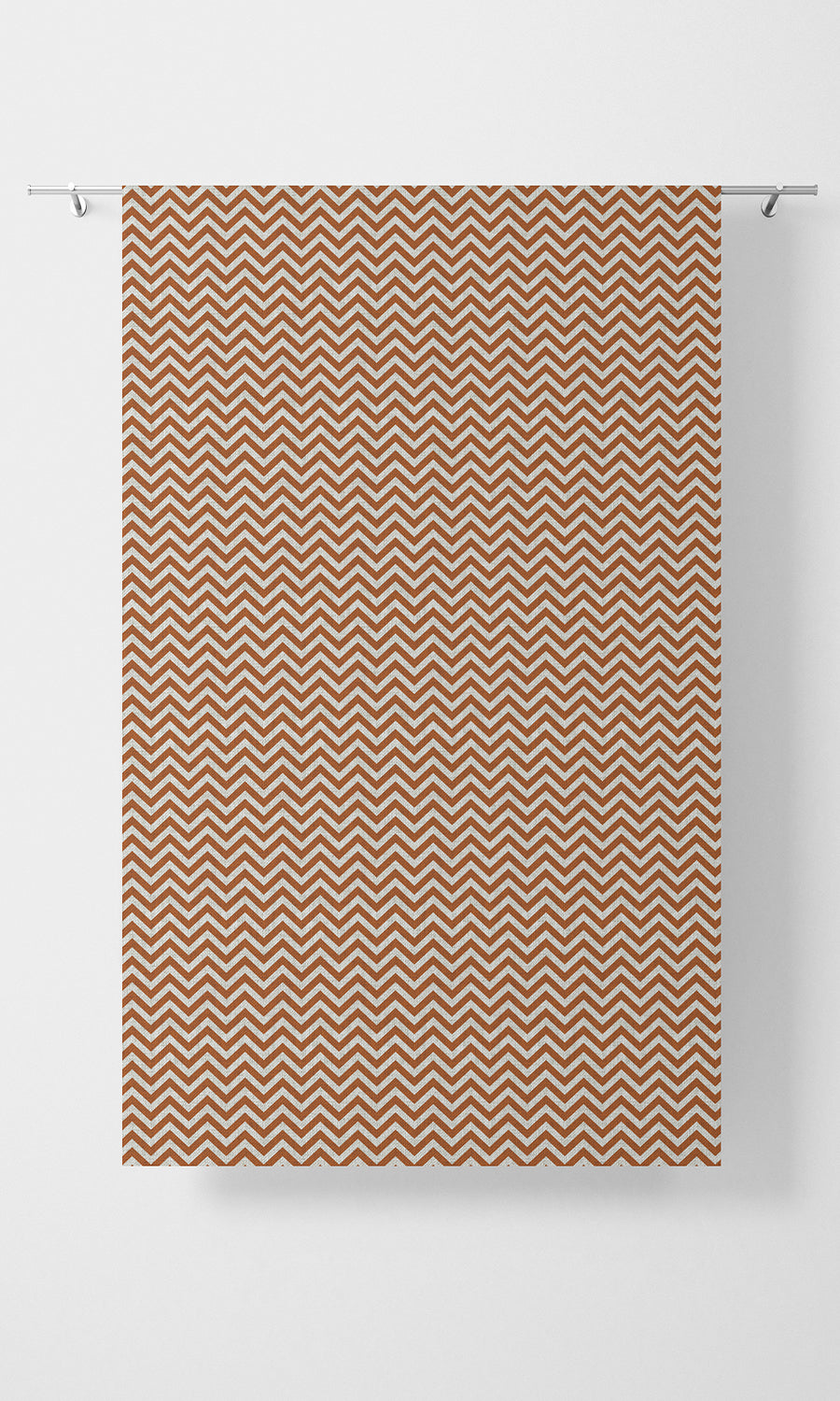 Chevron Print Home Textile Fabric Material Sample (Burnt Orange/ White)