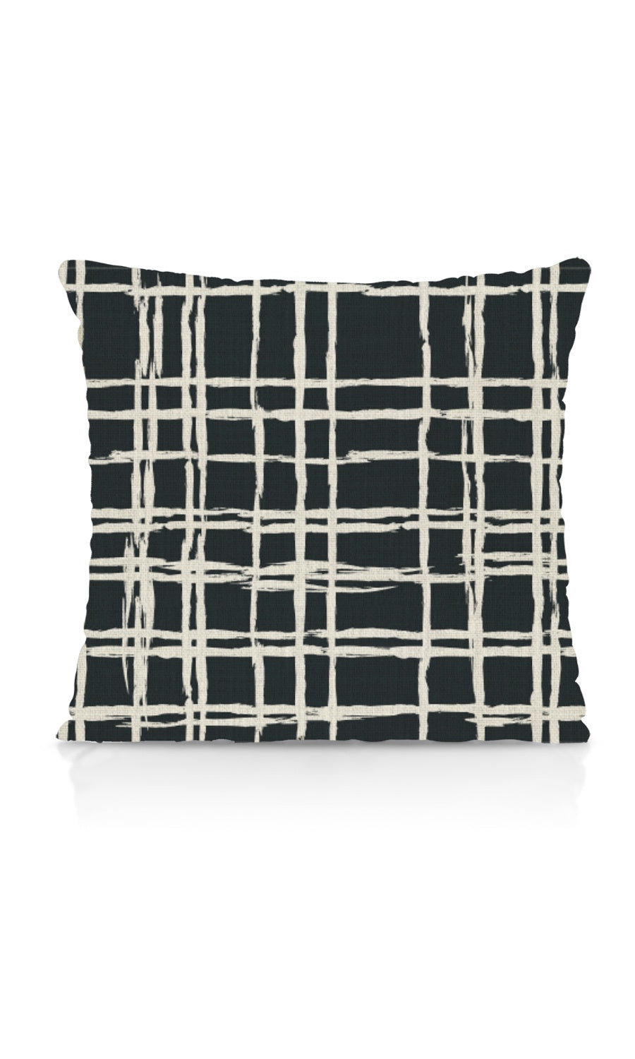 Geometrical Patterned Flat, Plain, Fake, Faux, European Relaxed Roman Blinds (Black/ Ivory)