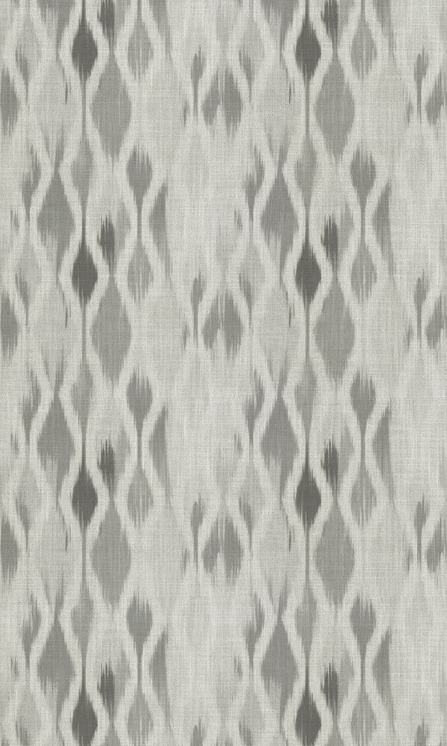 Ikat-Style Fabric Material By the Metre (Eggshell White/ Pewter Grey)