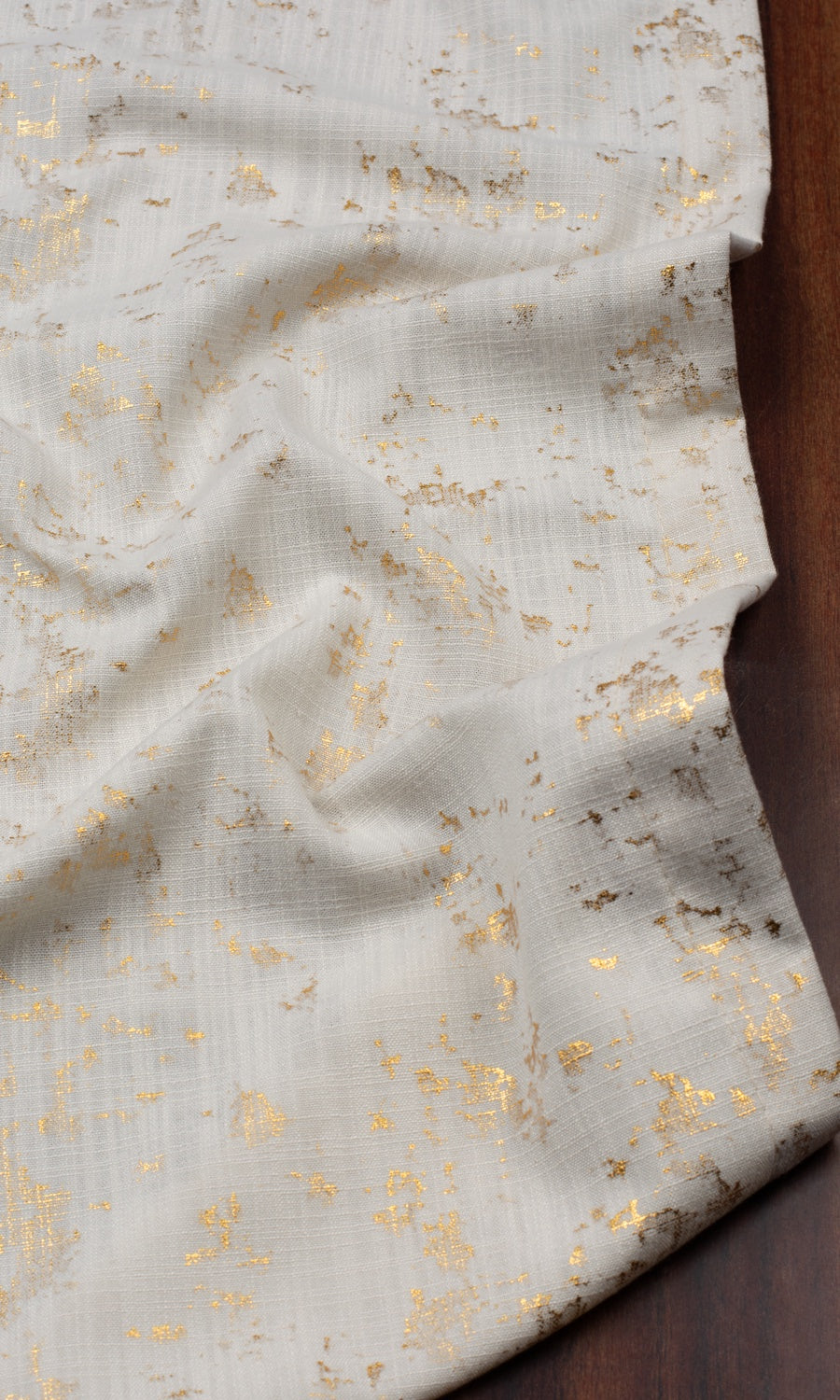 Metallic Abstract Window Treatments Fabric By the Metre (Beige/ Golden)