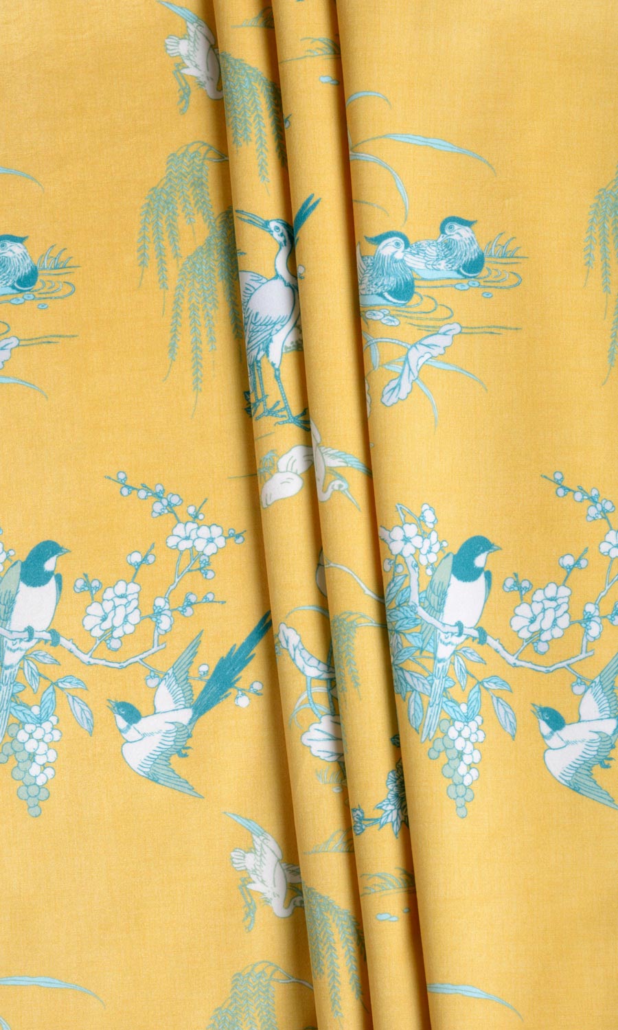 Chinoiserie Toile Velvet Roman Blinds & Window Shades (Yellow)