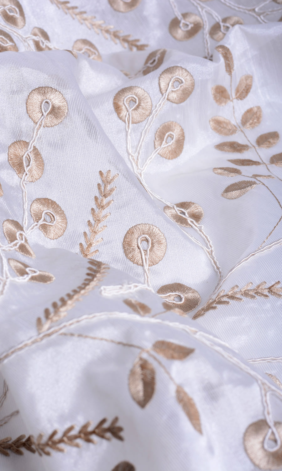 Nature Inspired Sheer Blinds (White/ Golden Beige) for Living, Bedroom, Kitchen, Bathroom