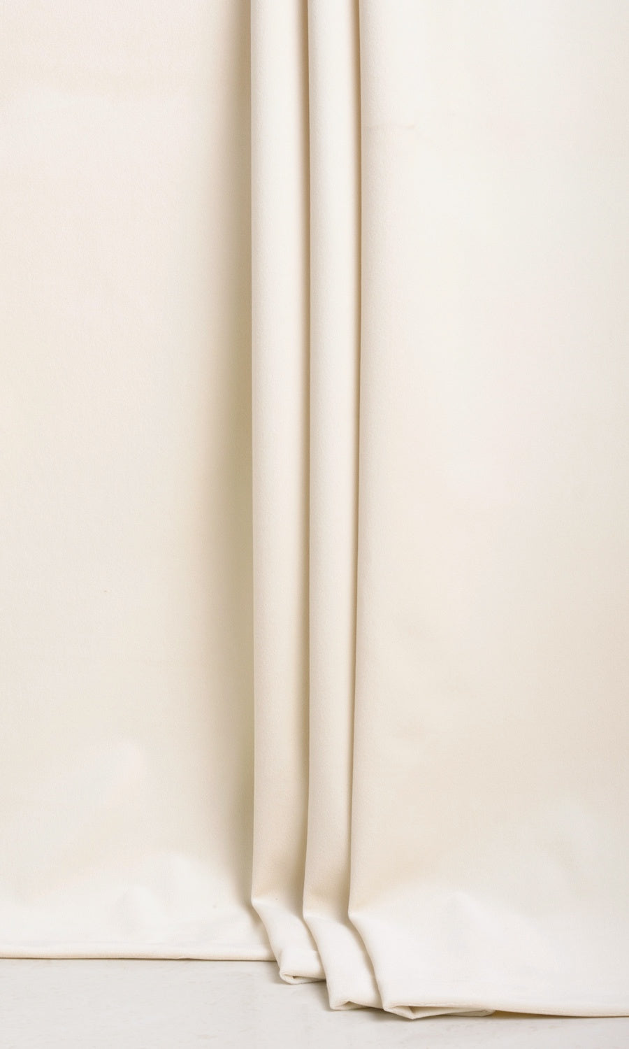 Velvet Home Textile Fabric Material Sample (Warm Ivory)