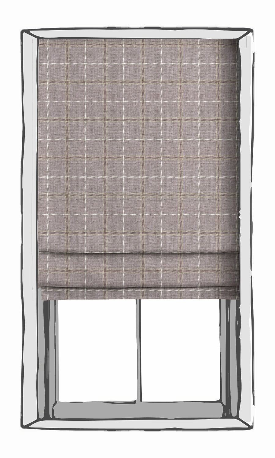 Modern Check Patterned Window Treatments Fabric Sample (Lavender)
