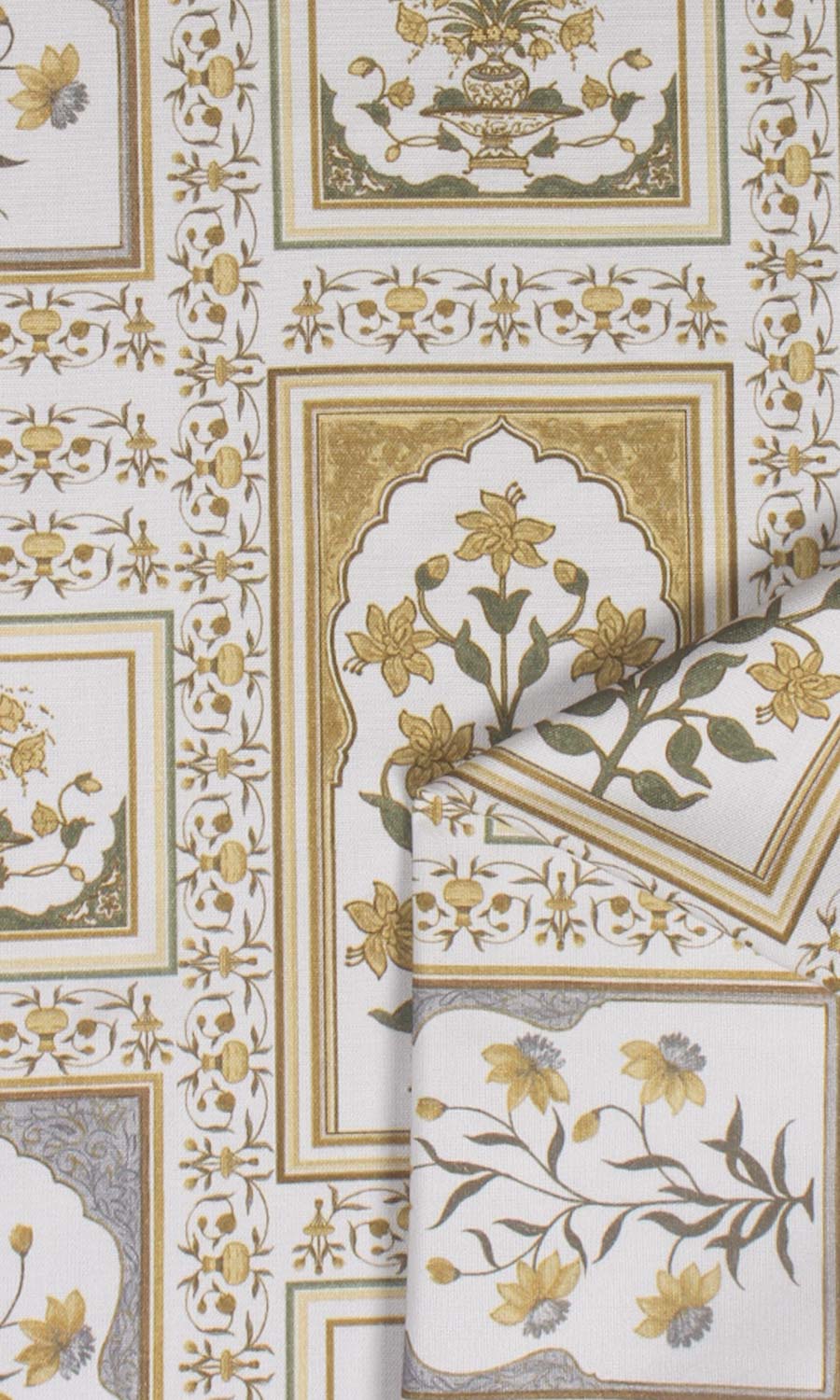 Floral Cotton Made-to-Measure Roman Blinds (Grey/ Yellow)