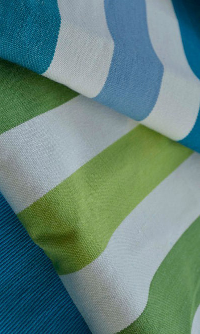 Cotton Free Fabric Material Sample (Blue/ Green)