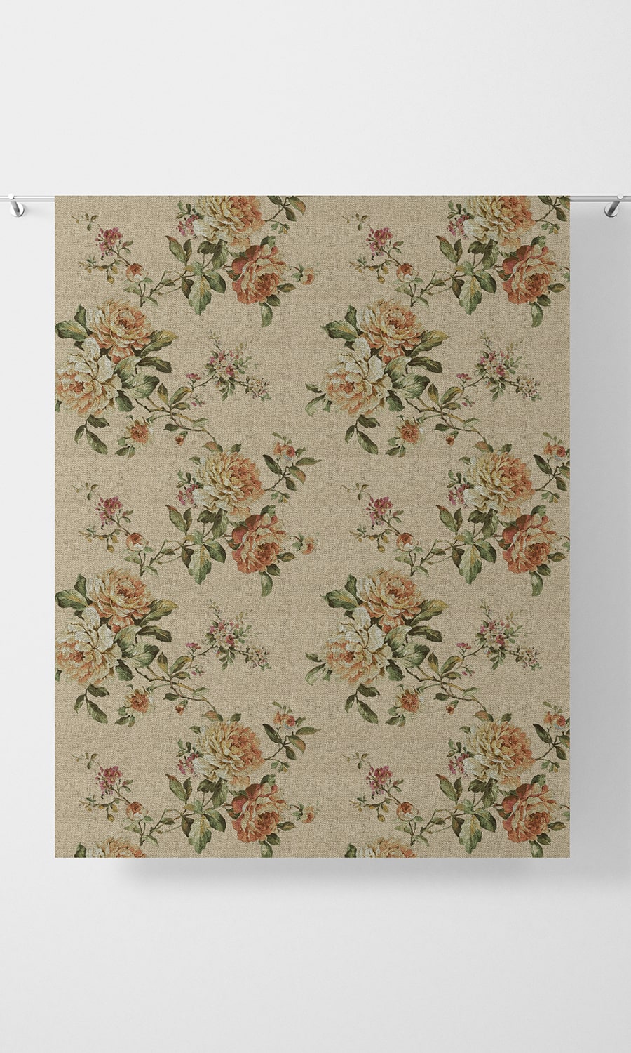 Modern Country Floral Home Décor Fabric Sample (Yellow)