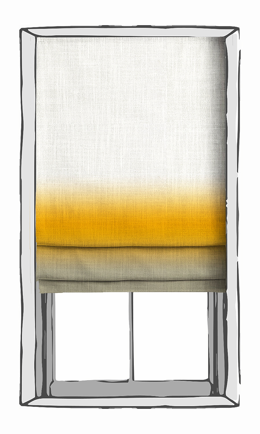 3-Tone Ombre Window Treatments Fabric Sample (Yellow/ Beige)
